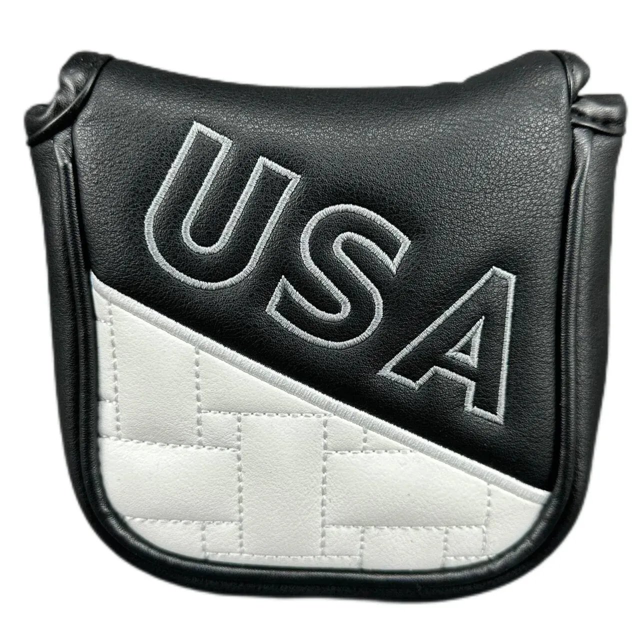USA Design PU Leather Golf Head Covers Driver Fairway #3 #5 Hybrid Black