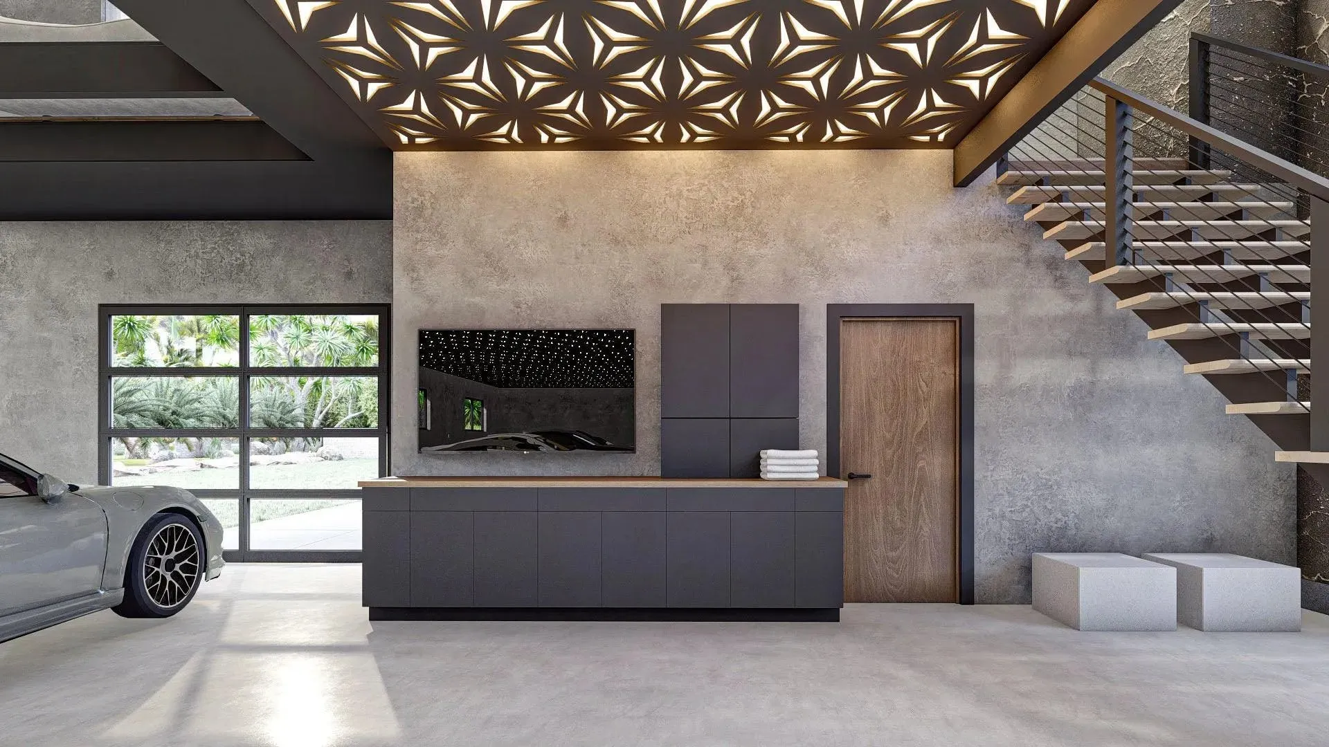 Versatile Garage Plan with Loft and Spacious Workshop Area