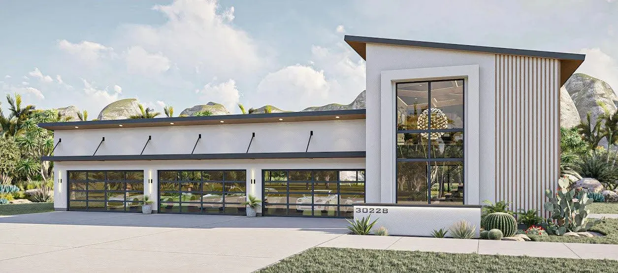 Versatile Garage Plan with Loft and Spacious Workshop Area