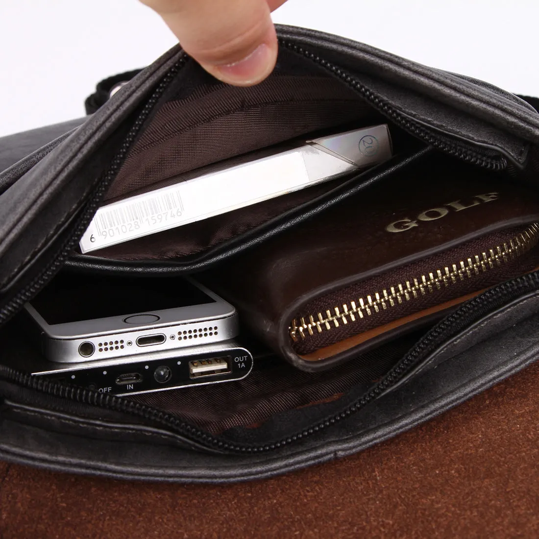 Vicuna Polo Vintage Leather Kuriertasche  - Khaki