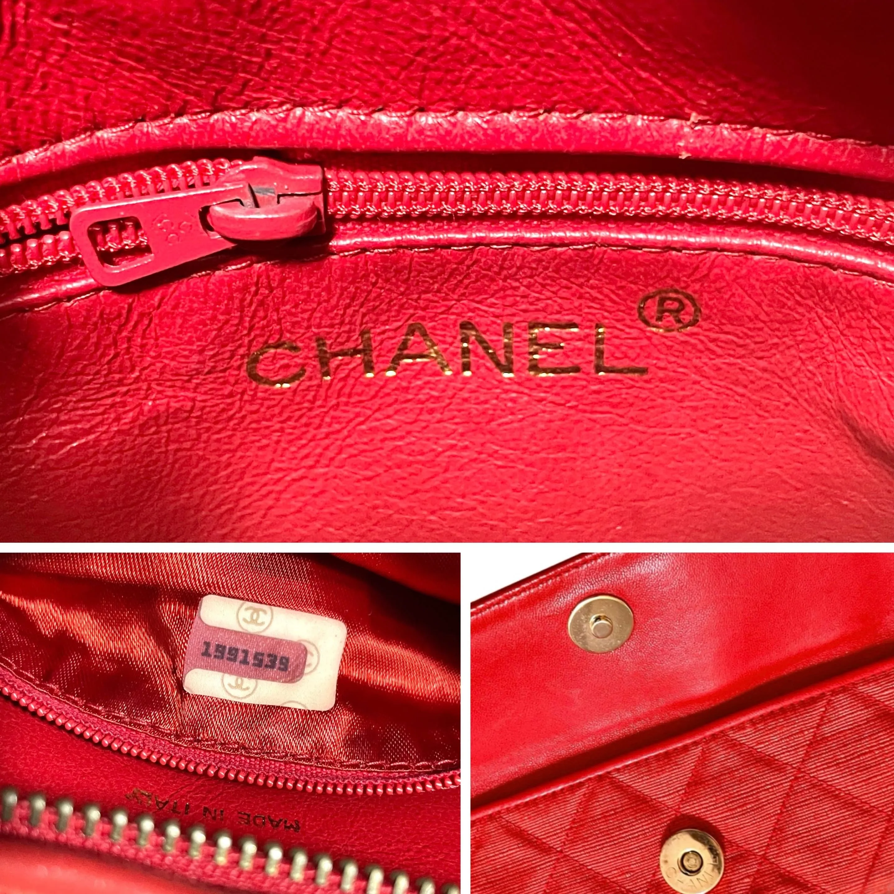 Vintage CHANEL red woven canvas camera bag style shoulder bag with a tassel and CC mark. Rare masterpiece. 060130ac5