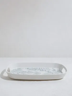 Westside Home Blue Rose Design Melamine Tray