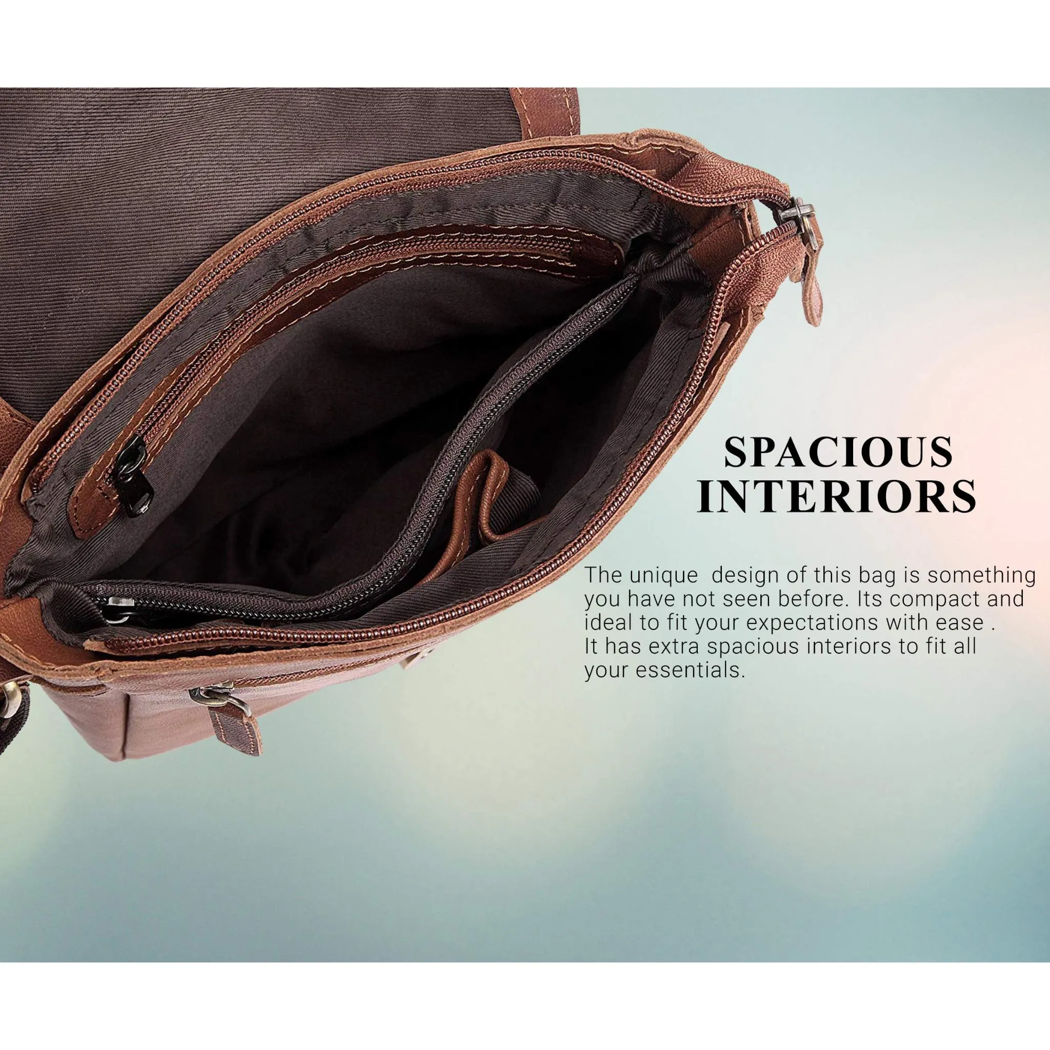 WHITEFIELD Leather Sling Bag for Men