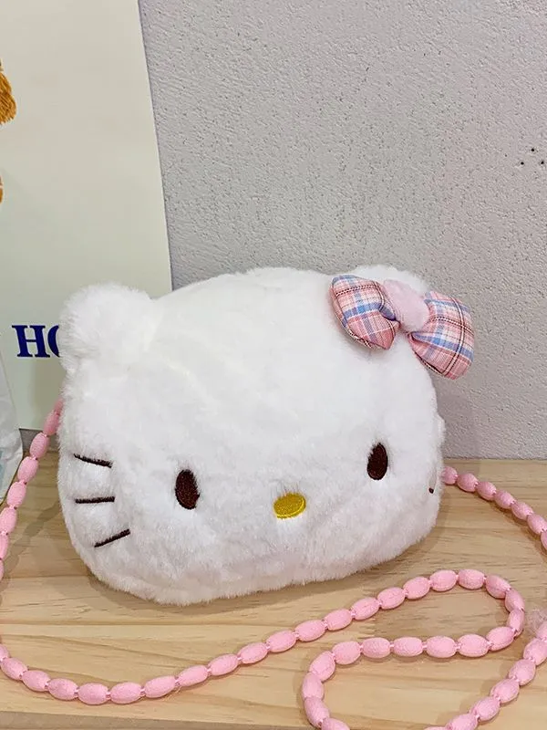 Wholesale Cute Cartoon Cat Bag Plush Doll Children's Shoulder Bag Plush Crossbody Bag