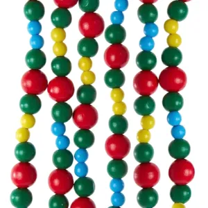 Wood Multi-Colored Bead Garland, 6'