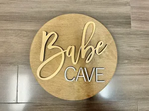 Wooden Babe Cave Sign
