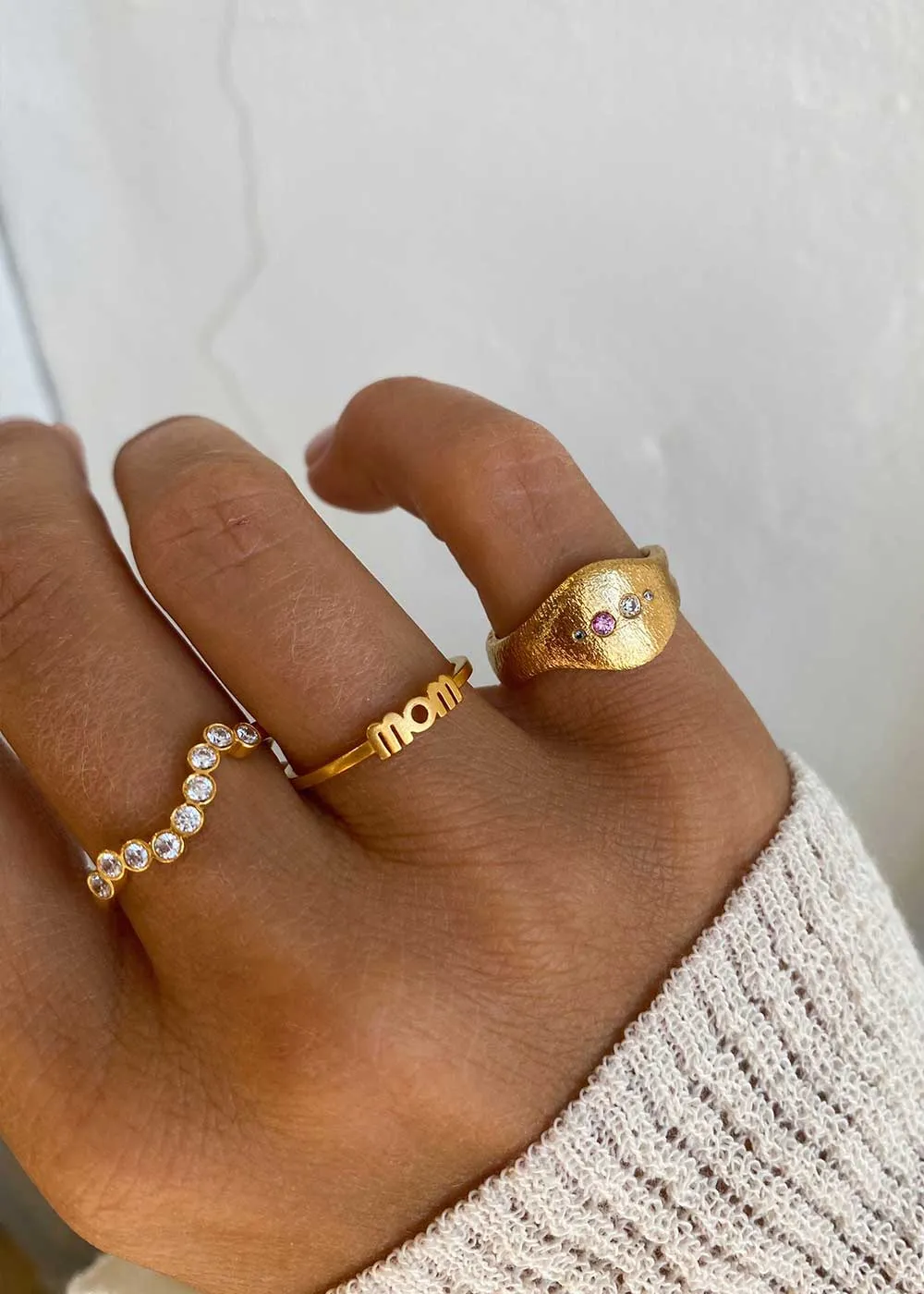 Wow Mom Ring - 56 - Goldplated