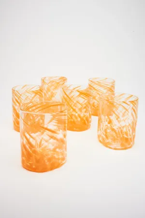 Xaquixe Short Tumblers in Orange, Set of 6