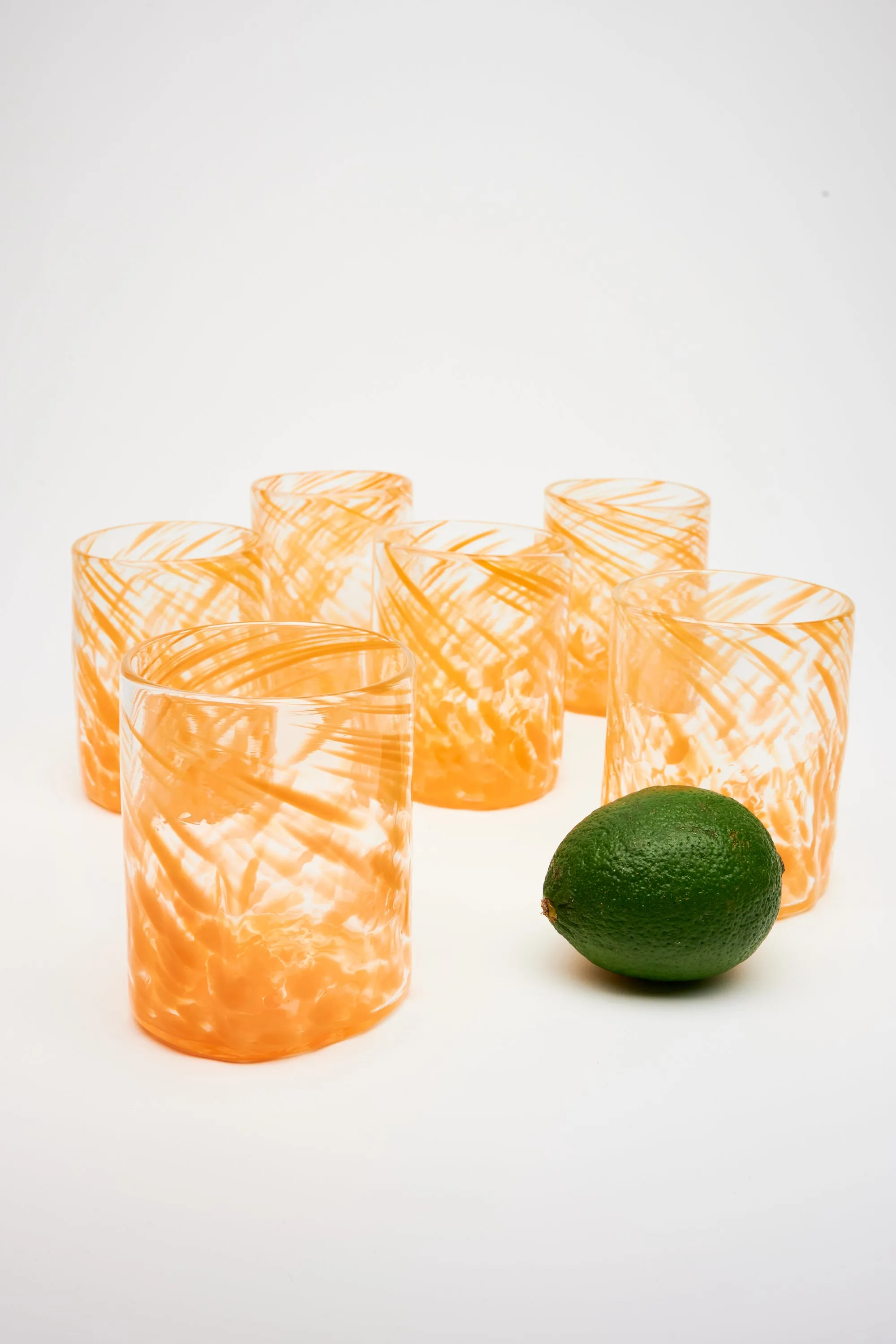 Xaquixe Short Tumblers in Orange, Set of 6